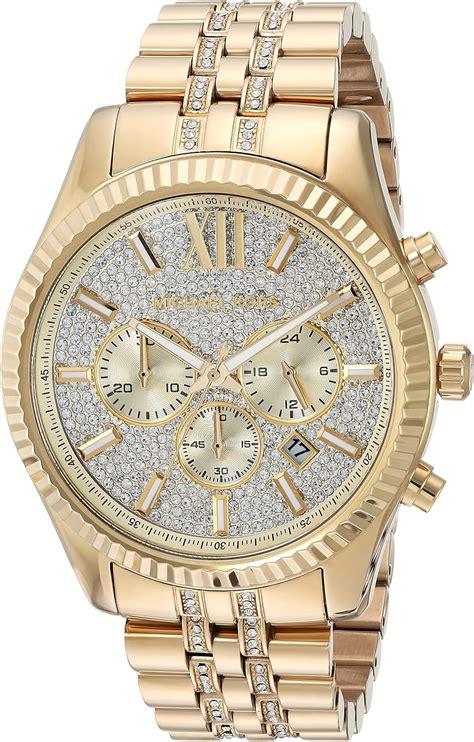 michael kors gold tone stainless steel men's watch|men's mk watch with diamonds.